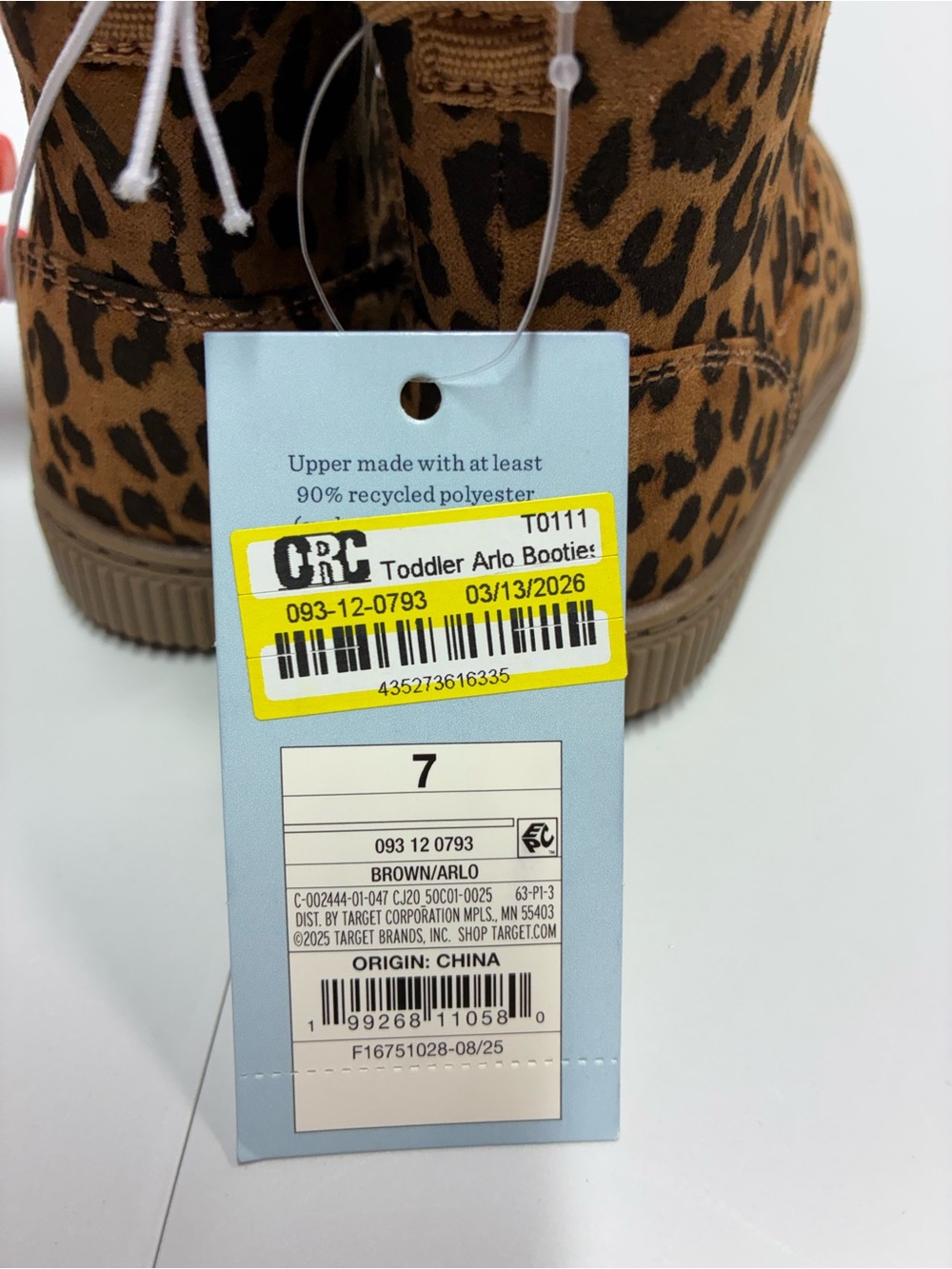 Cat & Jack Leopard Print Ankle Boots - Picture 7 of 7